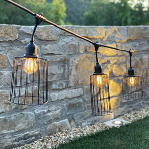 Guirlande cage métal NEMA 10xE27 6M