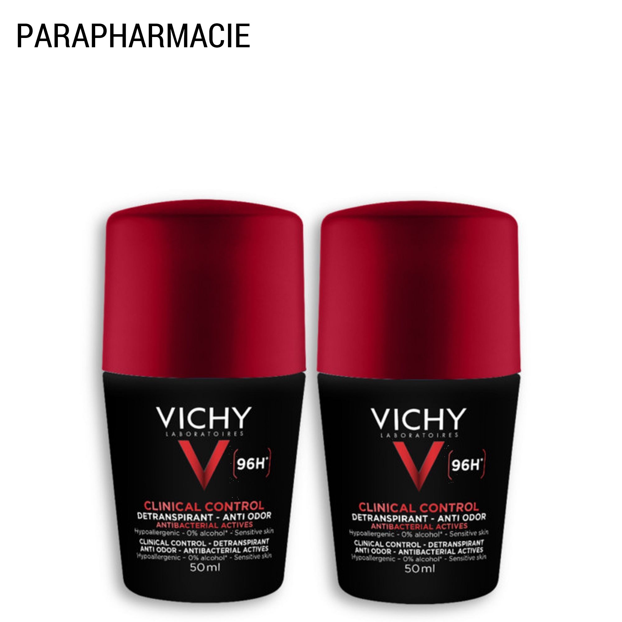 Clinical Control - Lot de 2 Déodorant Roll-On 96H - 2x50 ml