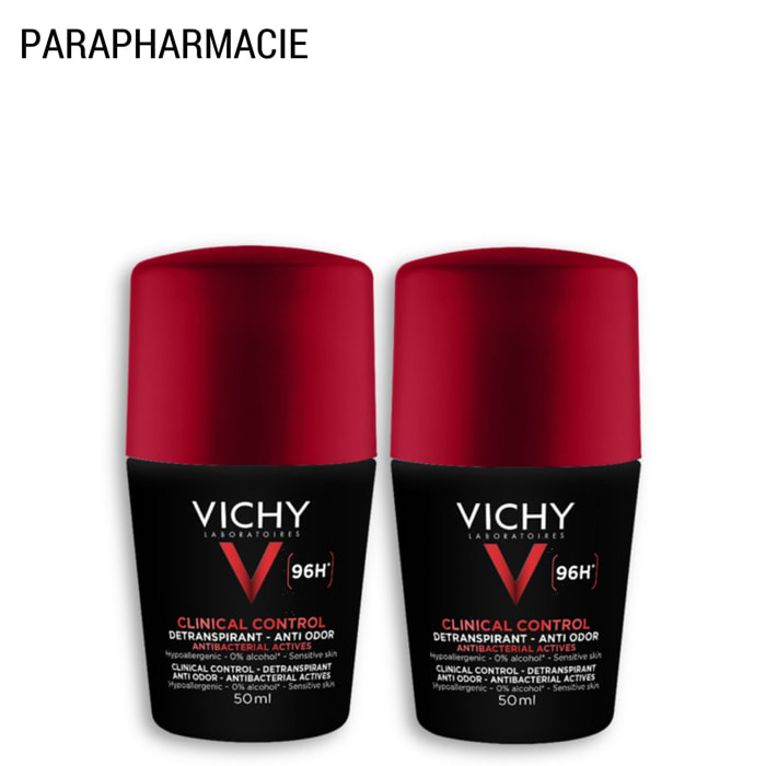 Clinical Control - Lot de 2 Déodorant Roll-On 96H - 2x50 ml
