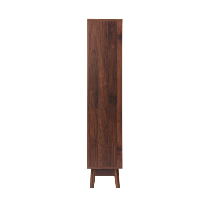 Meuble à chaussures scandinave décor bois noyer 3 portes abattantes capacité 18 paires de chaussures