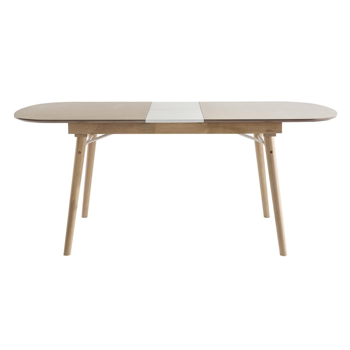 Table extensible rallonges intégrées rectangulaire en bois clair chêne L150-180 cm SHELDON