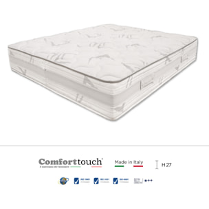 "Amber" H27 cm 140x200 2 guanciali Memory OMAGGIO sfoderabile a molle insacchettate indipendenti, schiuma poliuretanica e Memory Foam