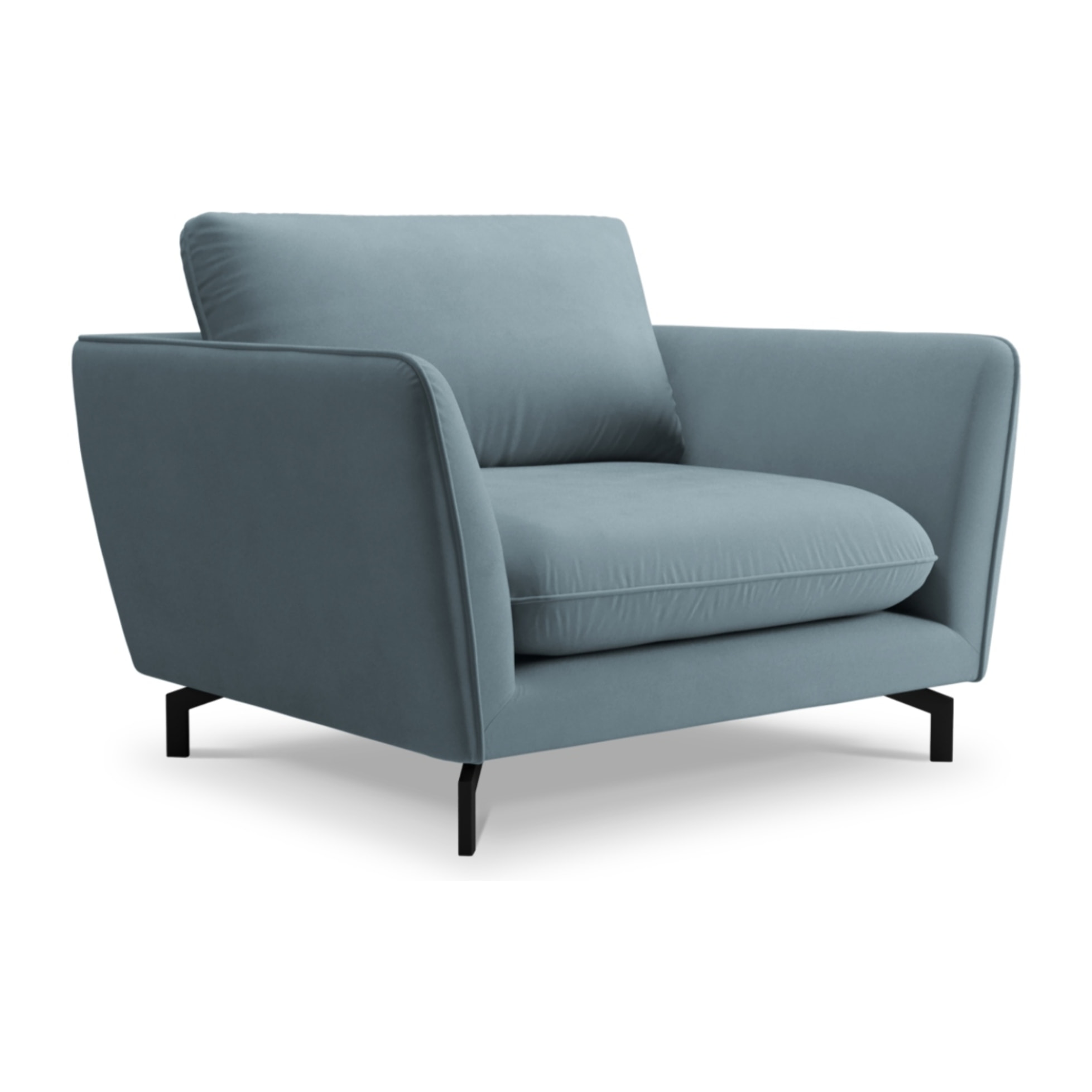 Fauteuil xl "Podium" en velours bleu