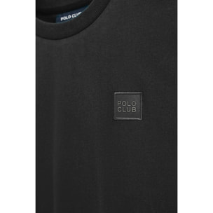 Camiseta negra holgada con detalle Polo Club