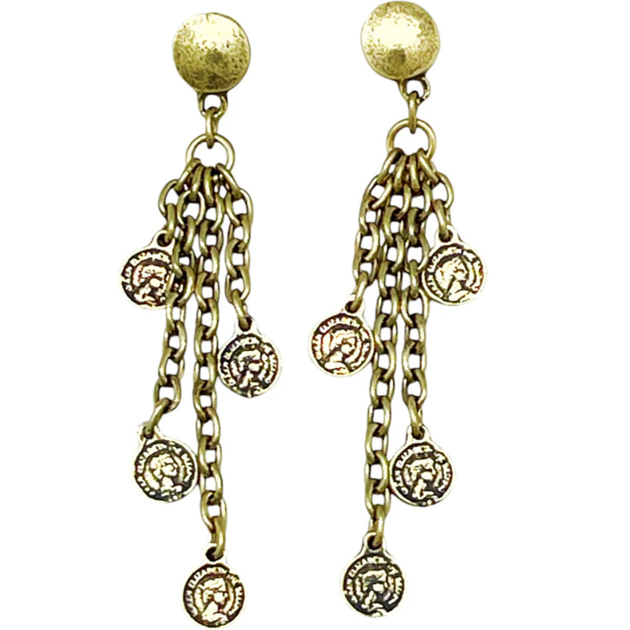 Pendiente MonCas en dorado largo