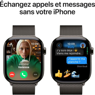 Montre connectée APPLE WATCH Serie 10 46mm Titane Ardoise S/M Cell