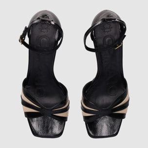 Sandalias - Negro - Tacón: 4 cm