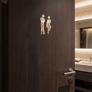 Stickers miroirs figures WC homme - femme