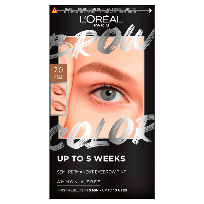 Tinta Semi Permanente per Sopracciglia 7.0 Dark Blond Brow Color Effetto Naturale Senza Ammoniaca