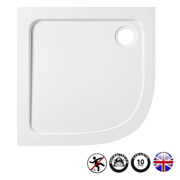 Receveur douche antidérapant Flight Low quart de rond