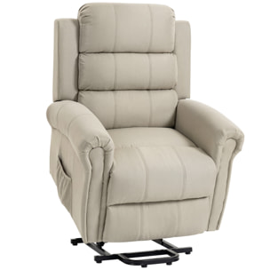 Fauteuil de massage fauteuil releveur électrique inclinaison réglable repose-pied ajustable lin beige