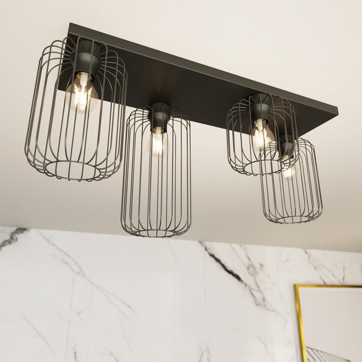 Lampada a sospensione Barn in acciaio nero opaco