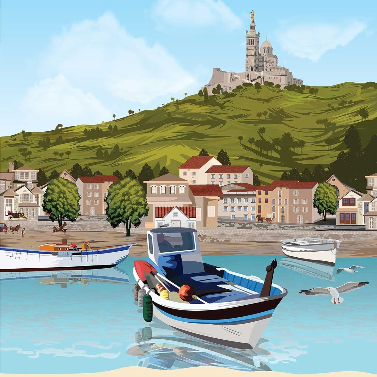 Tableau le vieux port marseille Tableau alu Dibond