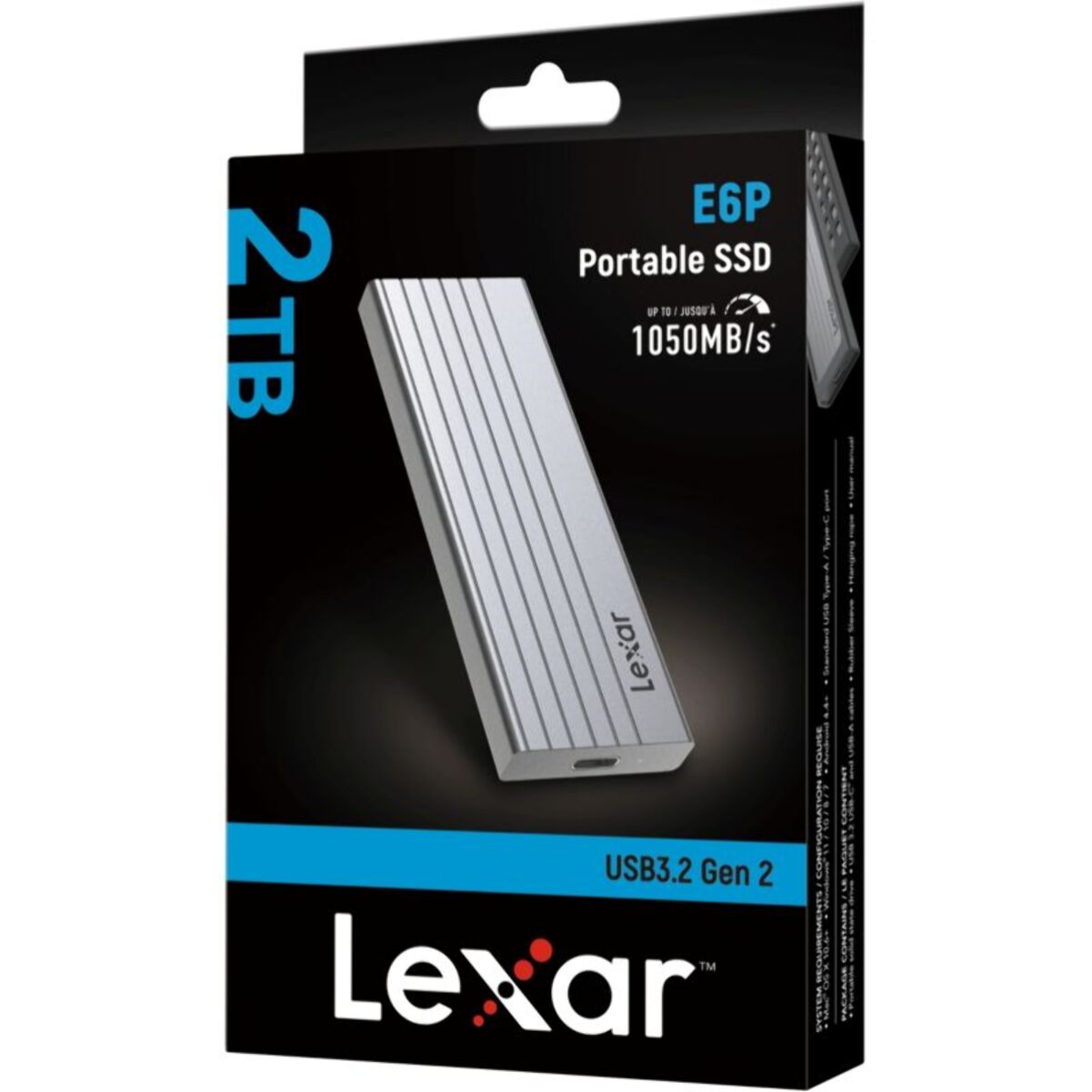 Disque dur SSD externe LEXAR 2To Finition alu + Rugged Bumper