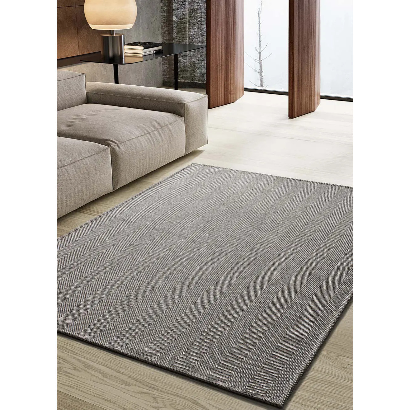 ESPIGA Alfombra lisa lavable en color gris, varias medidas disponibles