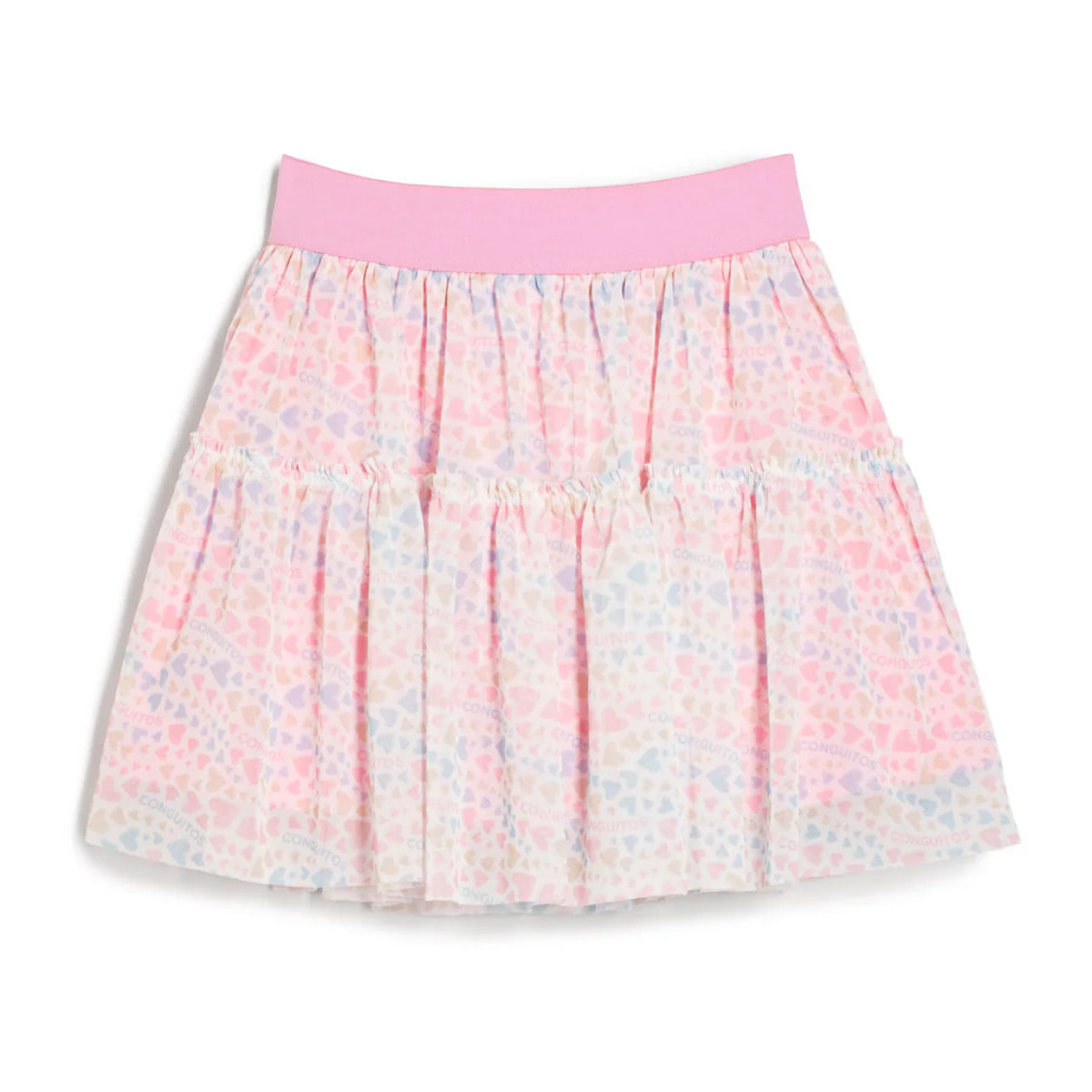 Falda de Niña con Corazones en Multicolor
