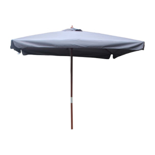 Parasol carré en bois 3 x 3 m gris ULFI