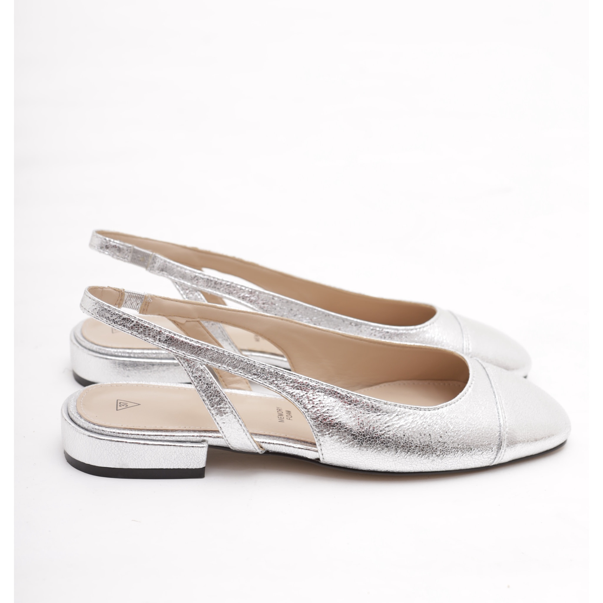 SLINGBACK FLAT PUNTALE ARGENTO