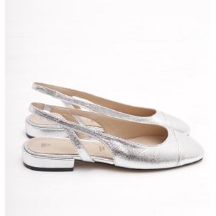 SLINGBACK FLAT PUNTALE ARGENTO