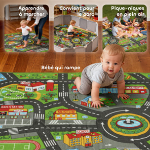 Tapis de jeu voiture - tapis enfant - tapis de jeux routiers - 200 x 150 cm