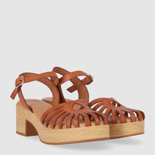 Sandalias de Piel - Cuero - Tacón: 6 cm