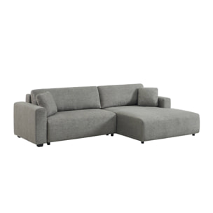 Canapé d'angle droit convertible 3 places tissu avec coffre WIDE