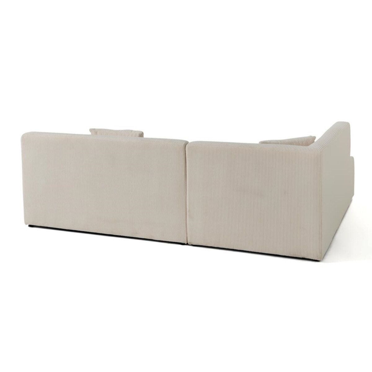 Onyx - canapé modulable d'angle gauche - 5 places - en velours côtelé - Beige