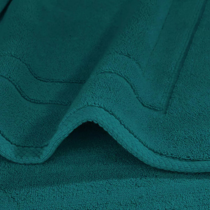 Tapis de bain pur coton 900 g/m² uni vert Elea emeraude