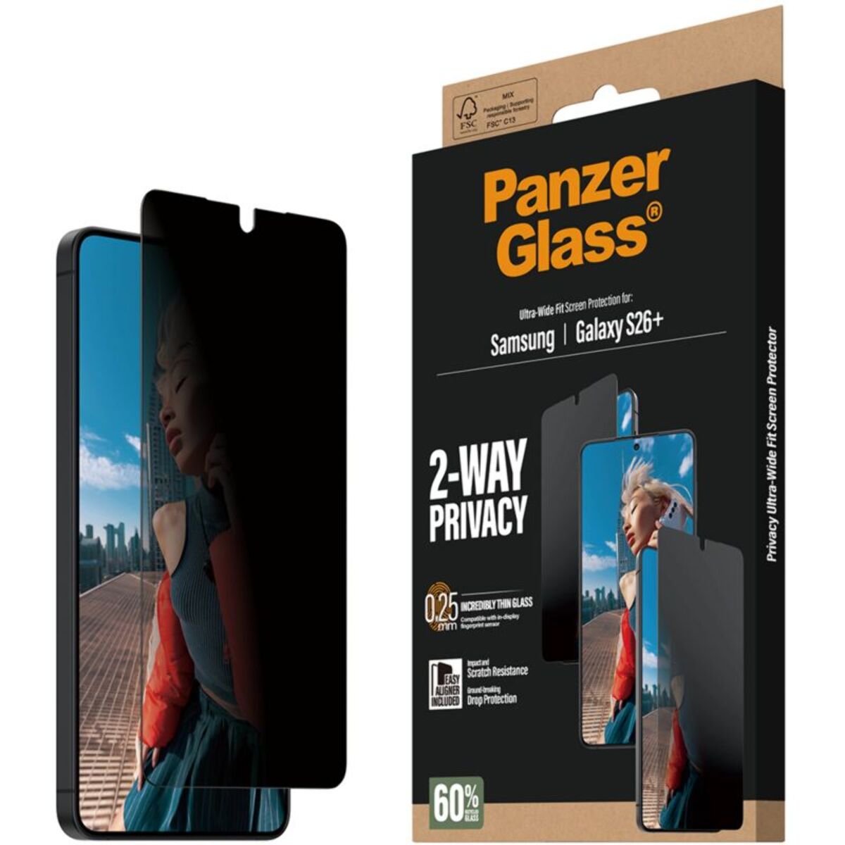 Protège écran PANZERGLASS Samsung Galaxy S26 Plus Privacy