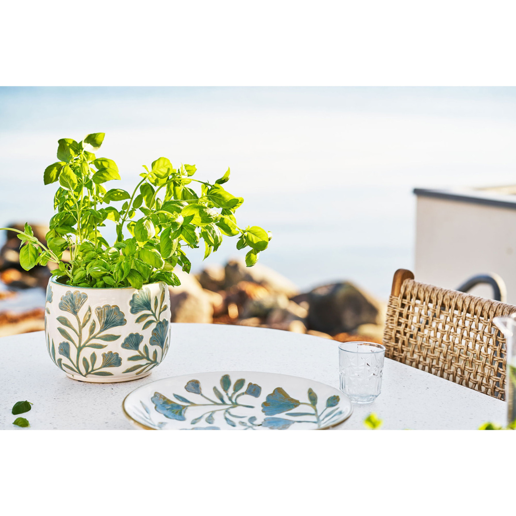 Cachepot in ceramica bianco mix Vikasa Home ø22,5x17,5 cm