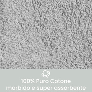 INTRECCI Telo Mare in Spugna, Asciugamano da Spiaggia Grande, 75x190 cm, Telo Mare Lettino con Tasche Portaoggetti e Bottoni, 100% Cotone, Morbido, Assorbente, Asciuga Rapidamente, Colore: Grigio