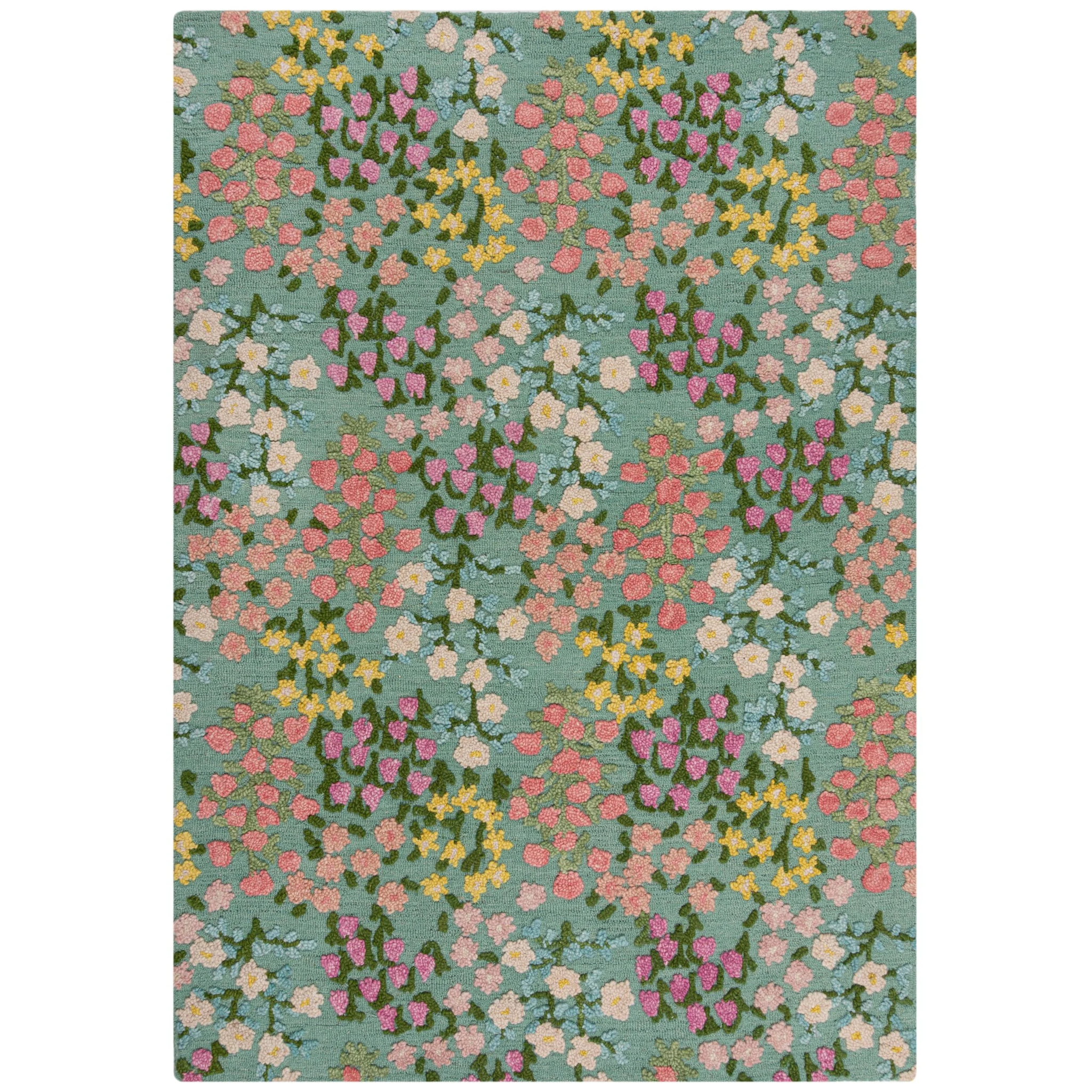 Tapis floral en laine EMILIA