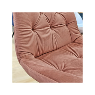 Chaise design en velours capitonné pieds métal noir - ANNA