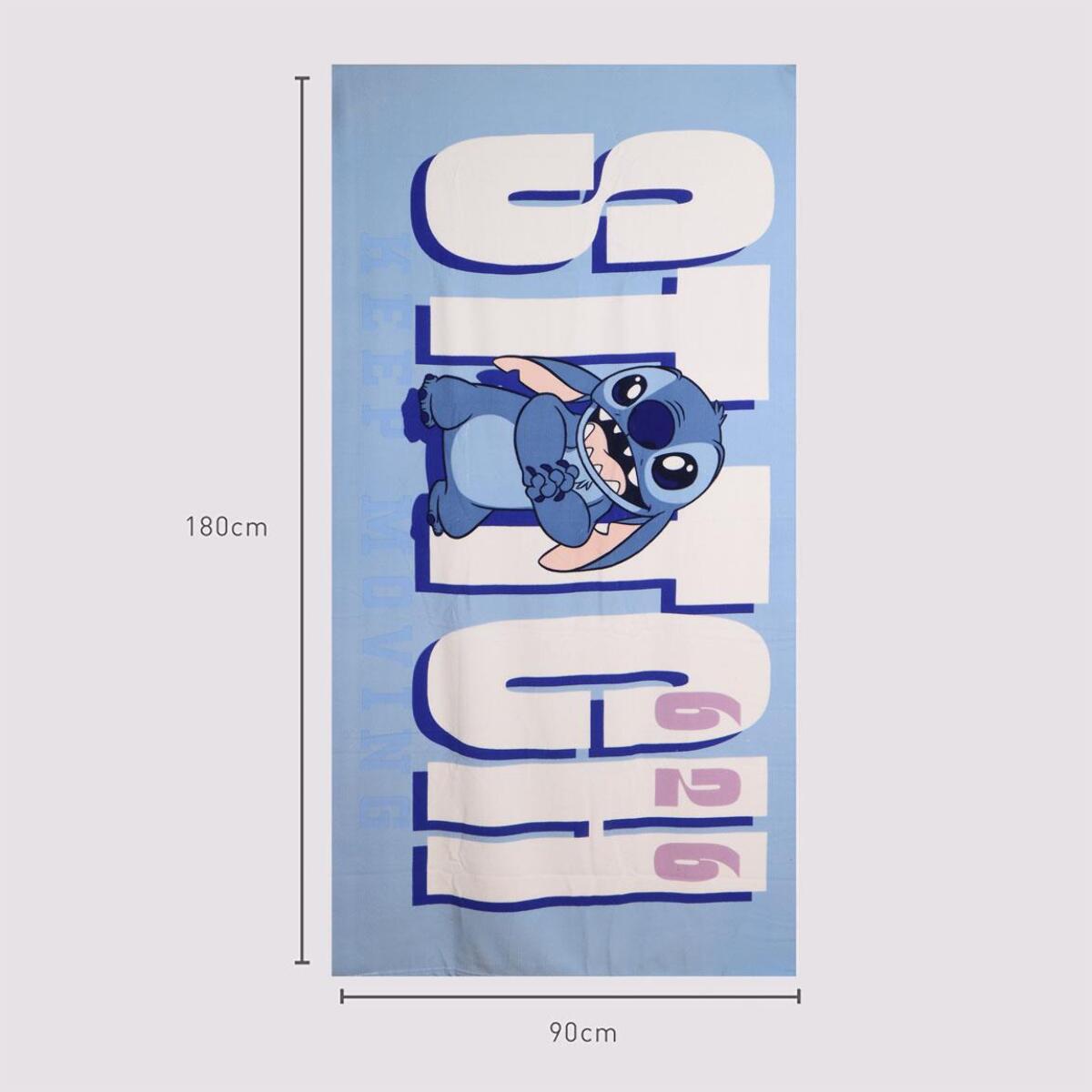 Toalla Microfibra de Stitch - 90x180x1 cm - Color:Azul Claro