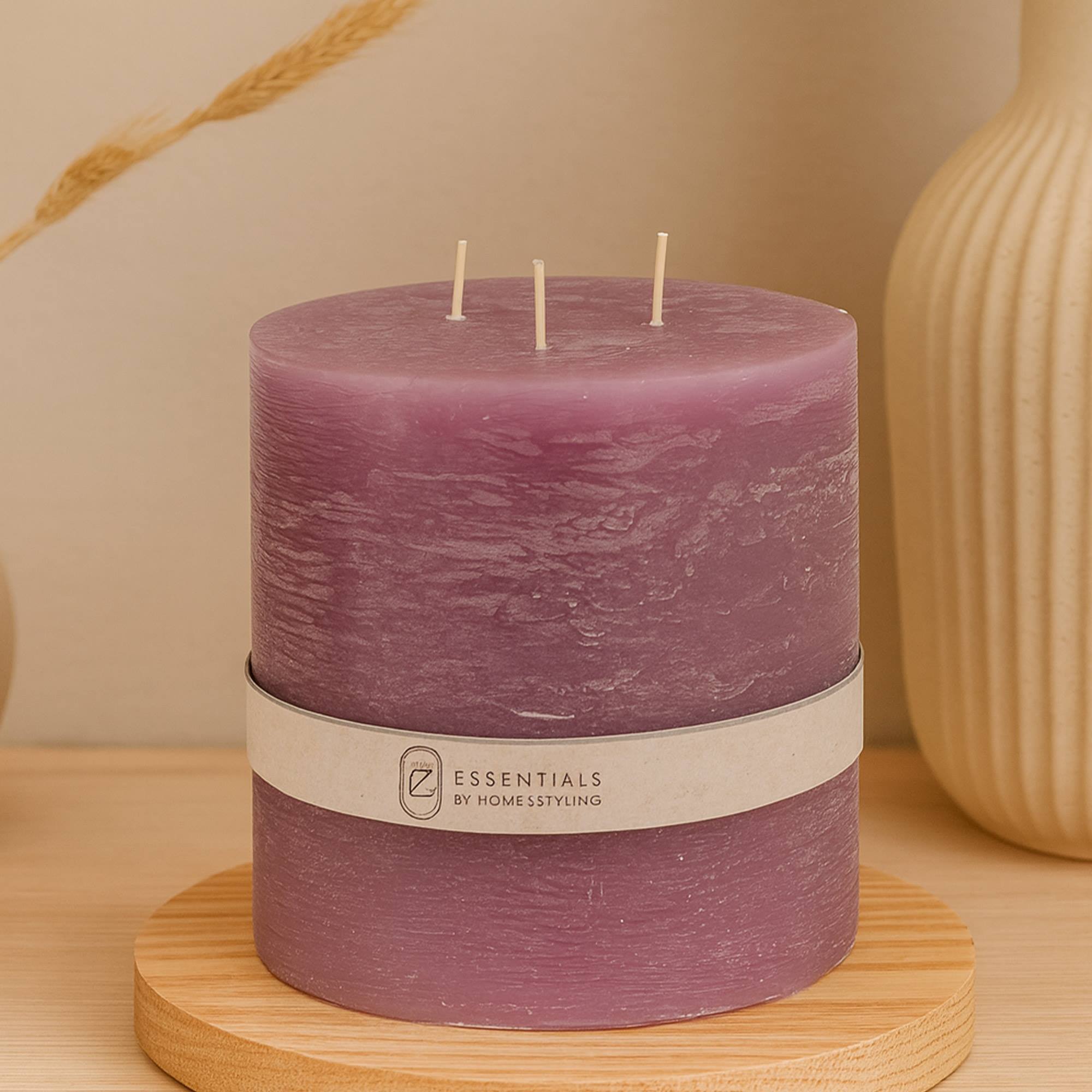 Vela Pilar Morado Ø14x14cm con 75h de combustión