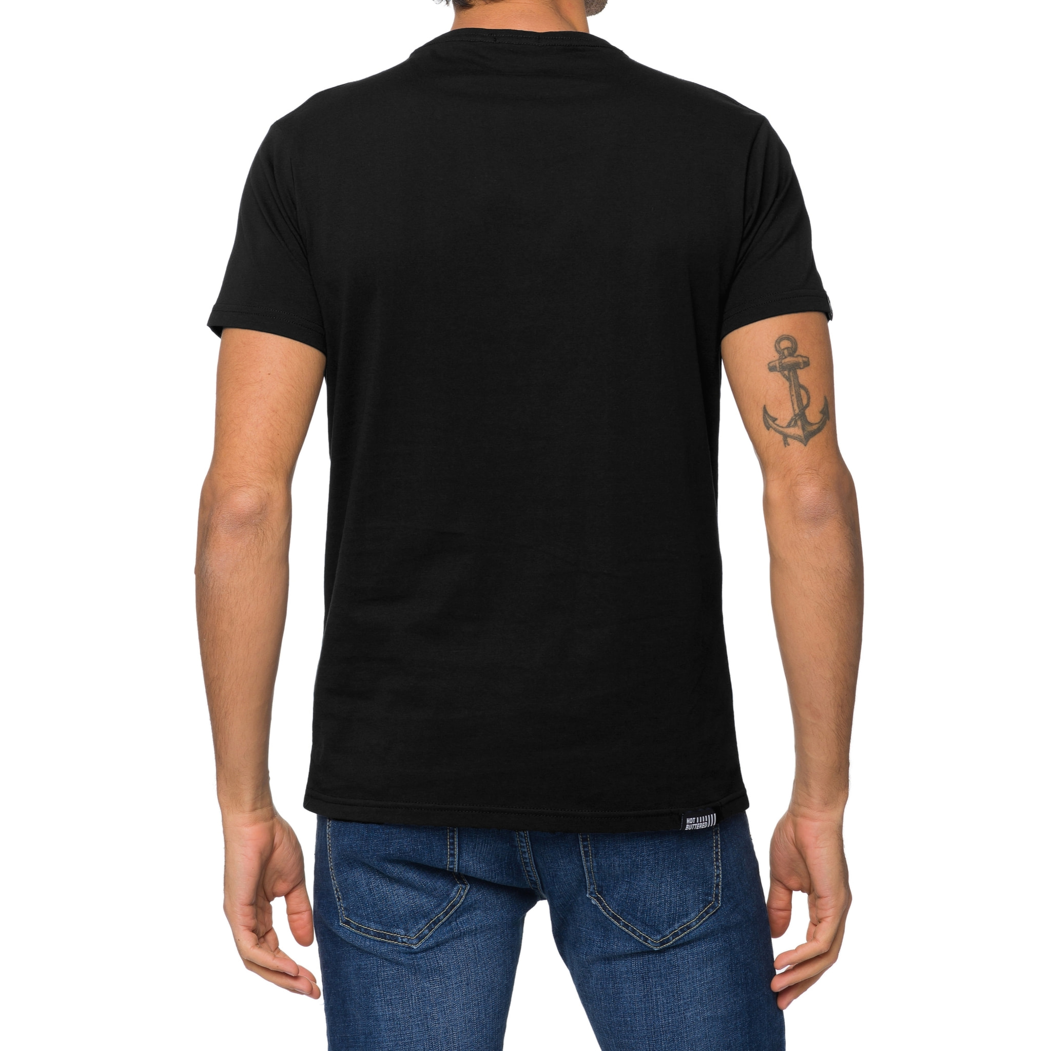 T-shirt in cotone 150 gr Hot Buttered Twister Colore Nero.