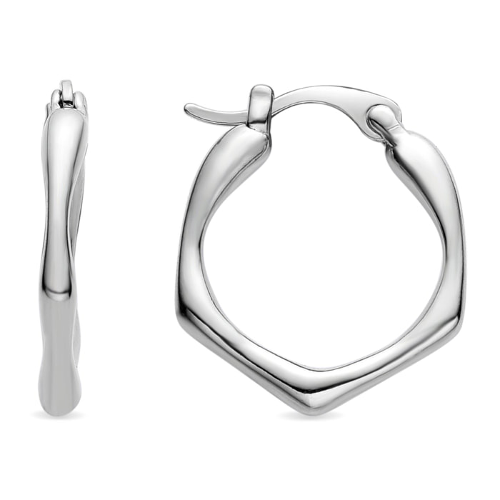 Pendientes de 13mm de diámetro acabados en rodio