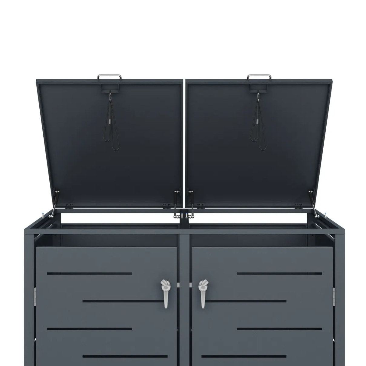 Abri cache poubelle double - 2 x 240L - anthracite