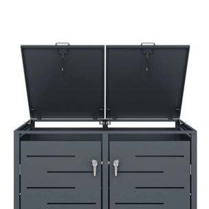 Abri cache poubelle double - 2 x 240L - anthracite