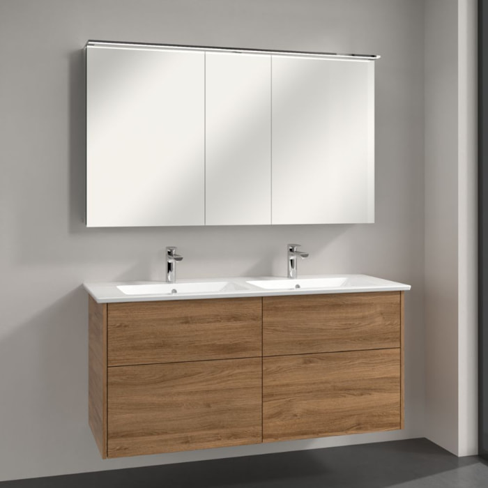 Armoire de toilette Finero en saillie avec éclairage 22 x 130,7 x 75,8 cm