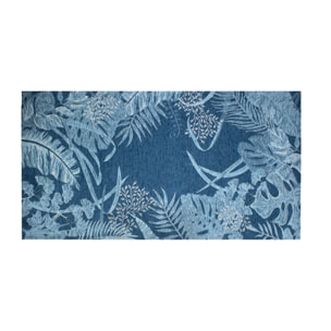 TAPPETO ARREDO DIS. AMAZZONIA BLU INDACO MIS. 115X175 CM CON ANTISCIVOLO
