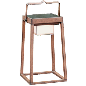 Lanterne solaire effet bois VERONA H30cm