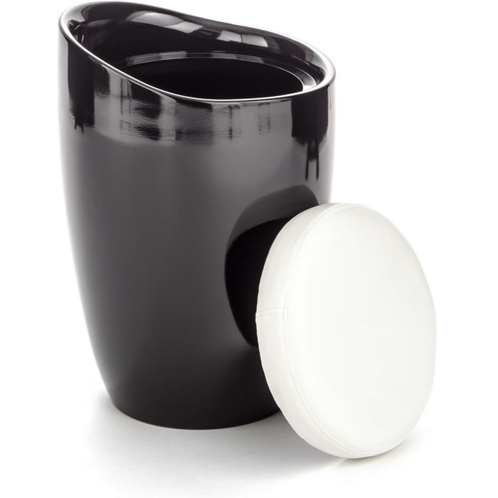 Oresteluchetta pouf/contenitore MONO BLACK Nero