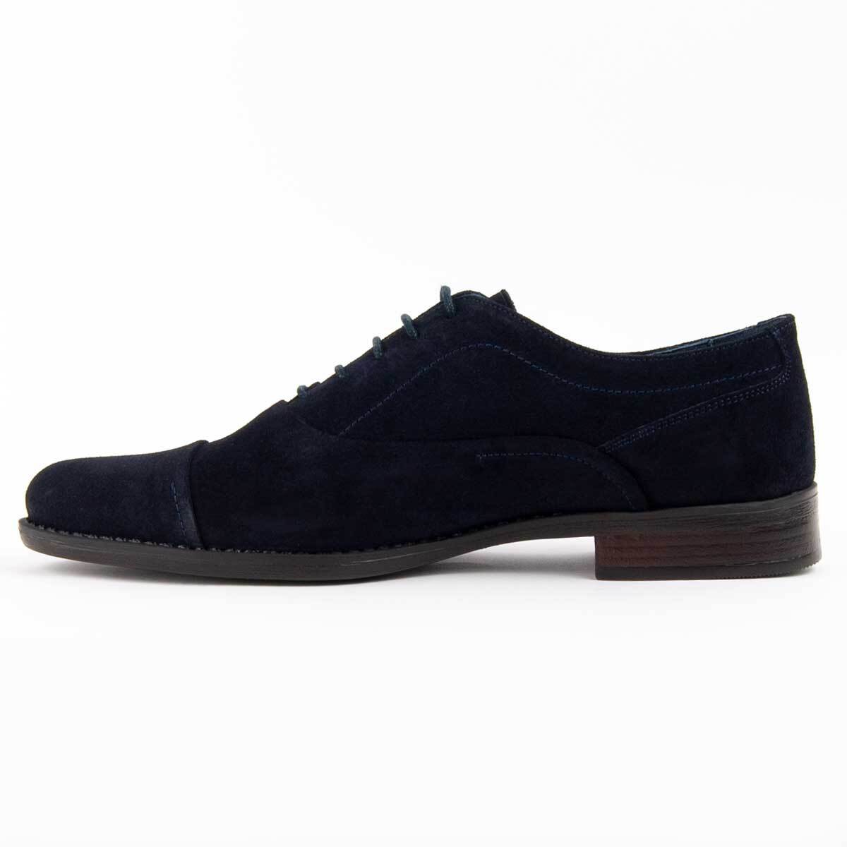 Zapato Oxford De Piel - Azul