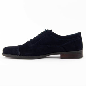 Zapato Oxford De Piel - Azul