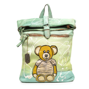 Antrona zaino donna. Pelle autentica finitura Sauvage dipinta a mano.