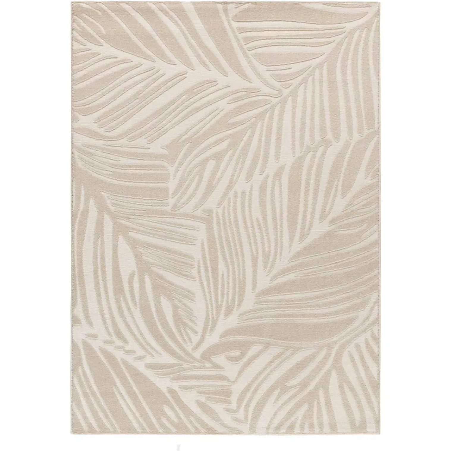 SENSATION Alfombra con motivo vegetal en relieve en blanco, varias medidas disponibles.