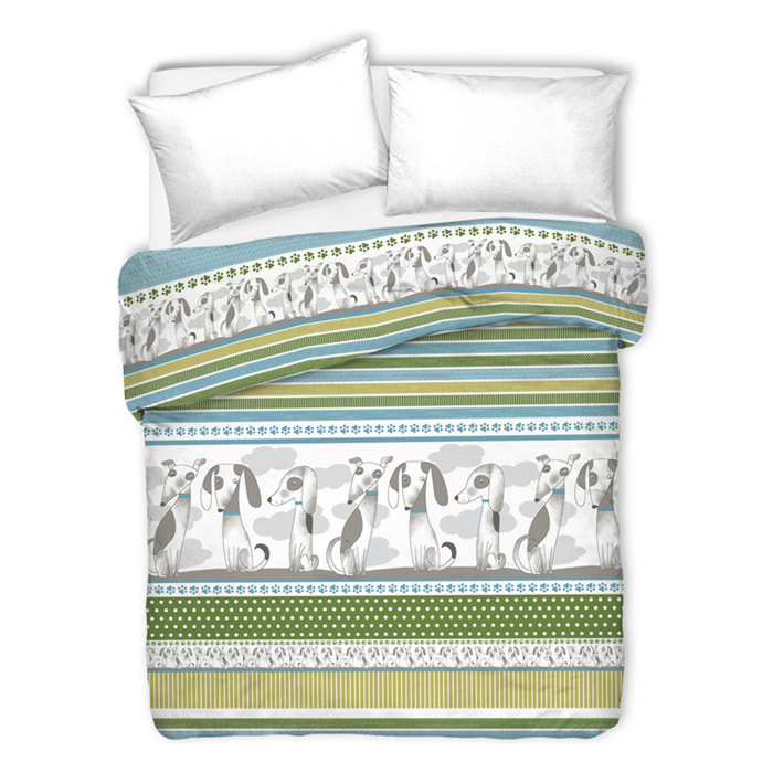 Copriletto di cotone baubau verde 100% cotone