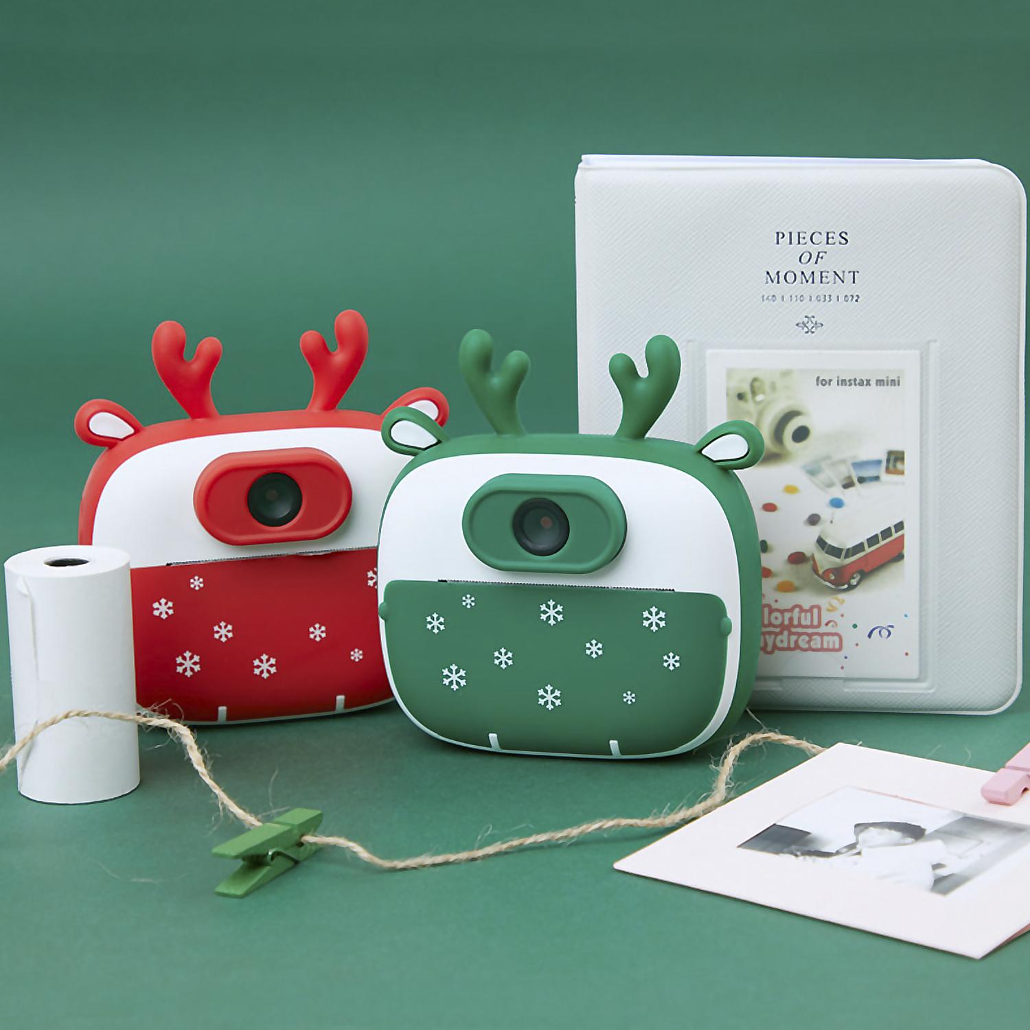 Fotocamera digitale D13, edizione XMAS, foto da 26mpx e video HD per bambini. Schermo da 2 pollici. Stampa istantanea delle tue foto preferite.