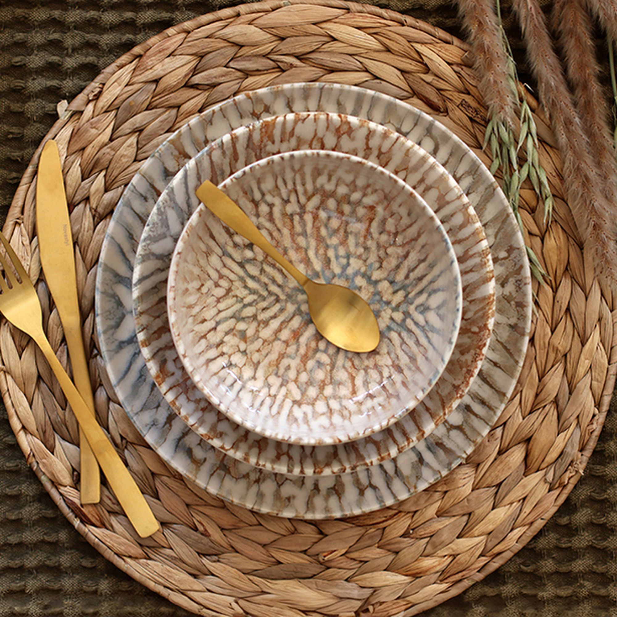 Lot de 6 coupelles 600ml en grès marron et beige AMBRE